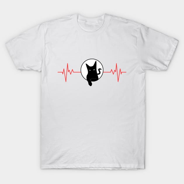 My heart beats for Black Cats T-Shirt by reesea